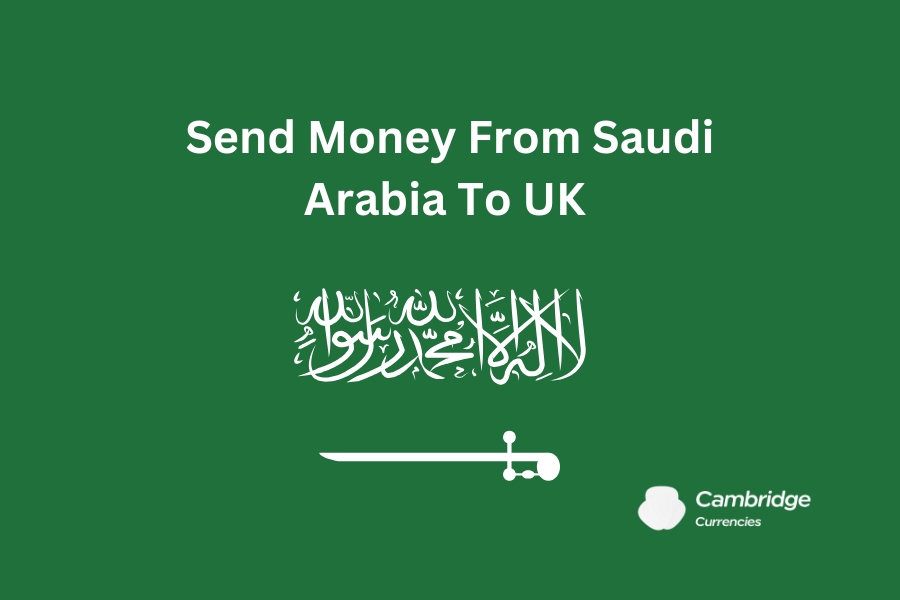 graphic showing how to Send Money From Saudi Arabia To UK