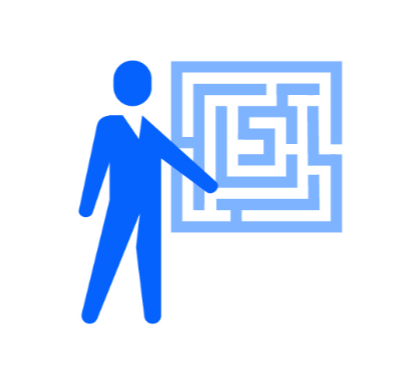 Illustration of blue figure teaching stop loss