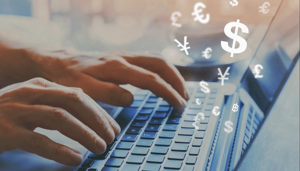 Online bank transfer screen for international money transfer.